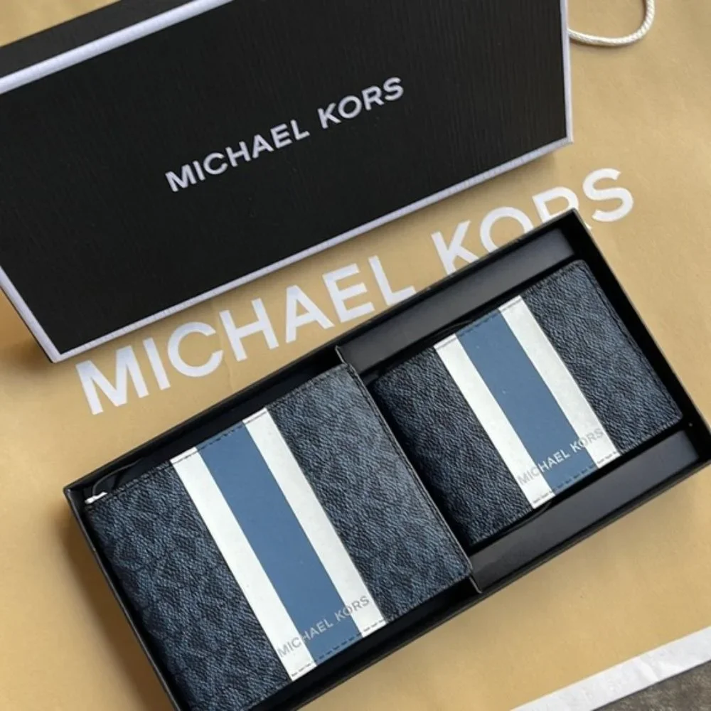 Michael Kors Men`s Gifting Bifold 3 in 1 Wallet Box Set Admiral Multi - Picture 14 of 14